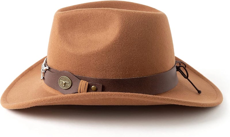 Gossifan Classic Womens Western Cowboy Cowgirl Hats with Wide Belt - Image 3